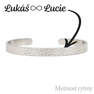 OPA1735-ST Tepaný ocelový náramek s rytinou textu