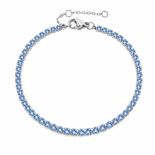 OPA1858-LSI Ocelový štrasový tenisový náramek LIGHT SAPPHIRE