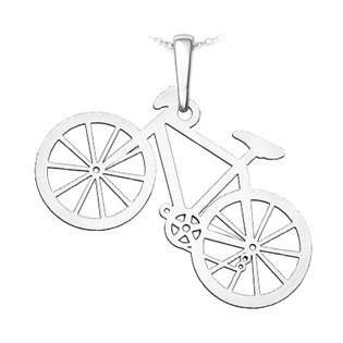 PA1545 Stříbrný přívěsek cyklistické kolo