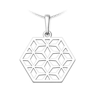 PA1774 Stříbrný přívěsek hexagon