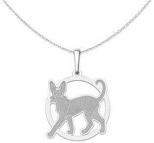 PA1952 Stříbrný přívěsek kočka cornish rex