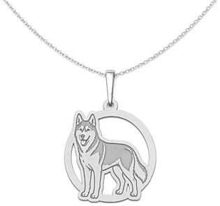 PA1965 Stíbrný přívěsek pes sibiřský husky