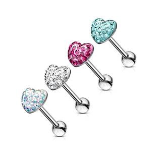 PJ01059-AB Piercing do jazyku - srdce