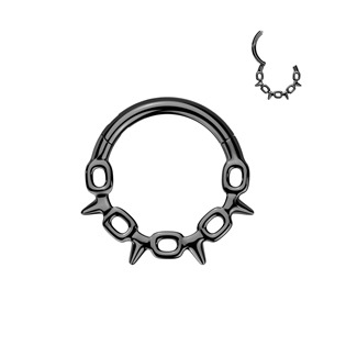 SG122-K Černý ocelový kruh - helix / cartilage / septum piercing