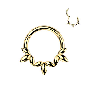 SG124-GD Zlacený ocelový kruh - helix / cartilage / septum piercing