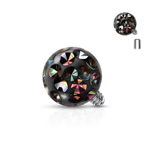 TIT1121VM-04 Ozdobná kulička k dermálu TITAN, závit 1,6 mm, 4mm, barva: Vitrail Medium