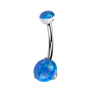 TIT1145-OP05 Piercing do pupíku - TITAN, modrý opál