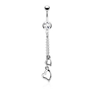 WP01247-C Piercing do pupíku - čirý zirkon