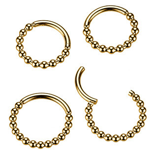 SG145GD-1208 Zlacený ocelový piercing - segment kruh