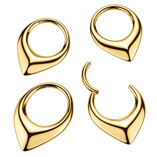 SG148GD-1208 Zlacený ocelový segment kruh - helix / cartilage / tragus piercing