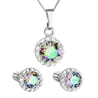 EG3183-PS Sada šperků s krystaly Swarovski náušnice, řetízek a přívěsek