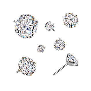 TM034 Ozdobná část k PUSH IN piercingu Moissanit TITAN, 0,06ct (2,5mm)